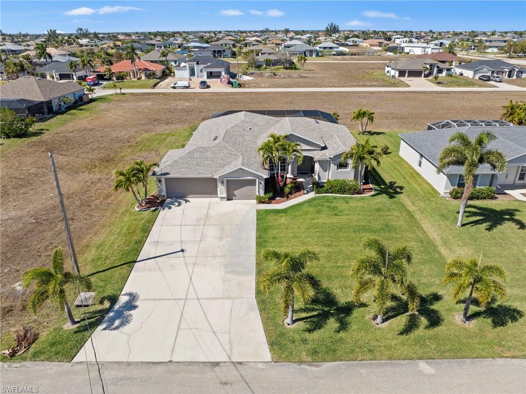 Aerial perspective of suburban area