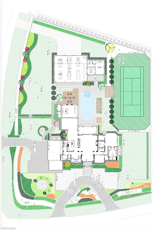 Site plan showing the position of OPTIONAL 12-Car Collector's Retreat