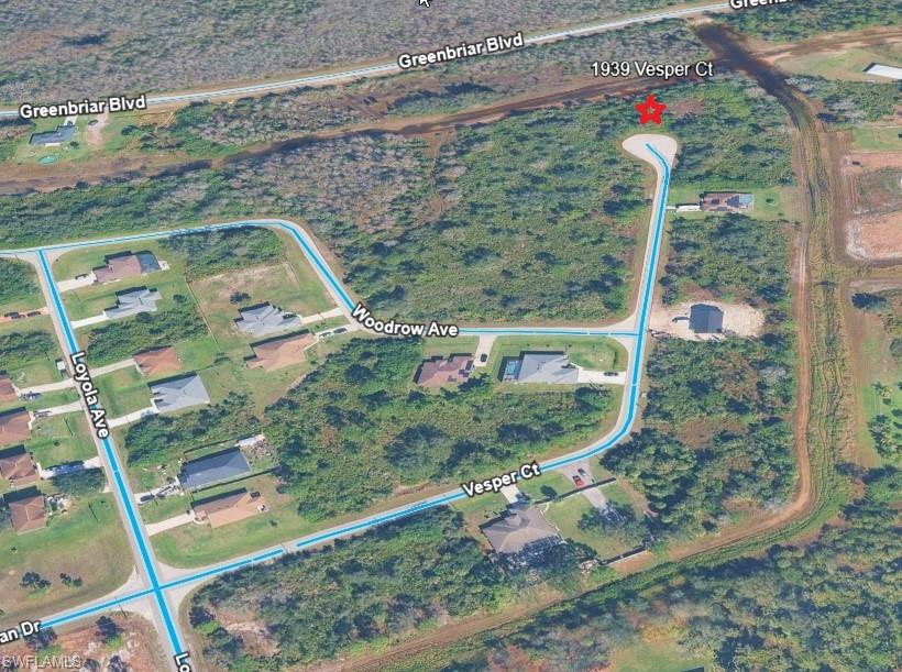 Map / location of property at end of cul-de-sac.