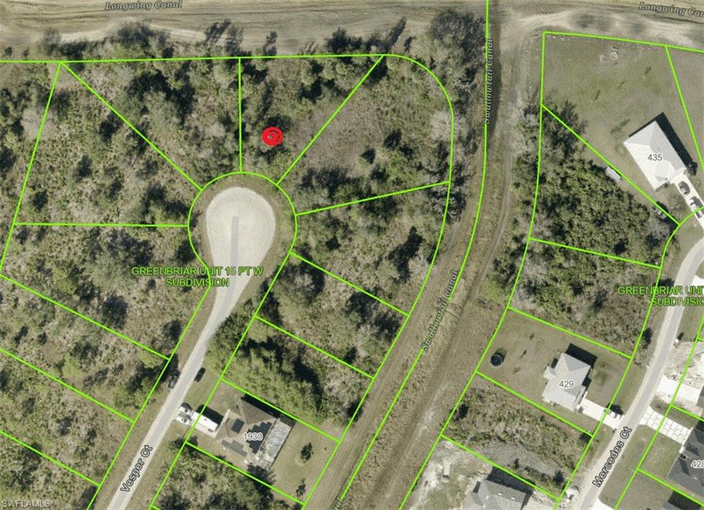 Aerial view of property's location with property boundaries highlighted