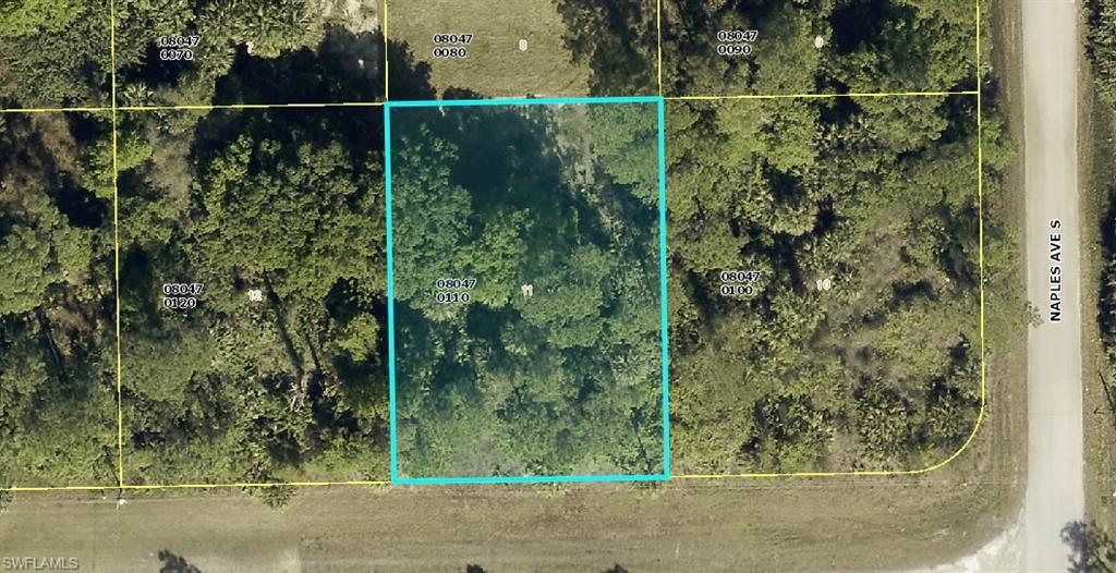 Aerial view of property's location with property boundaries highlighted