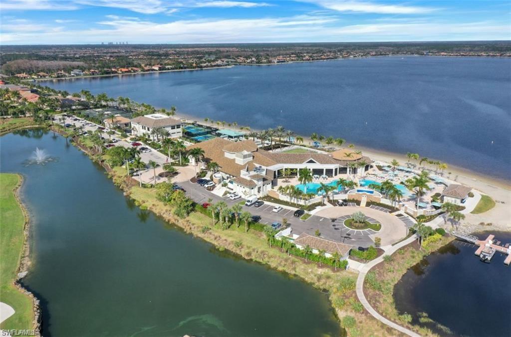 Aerial view of a large body of water