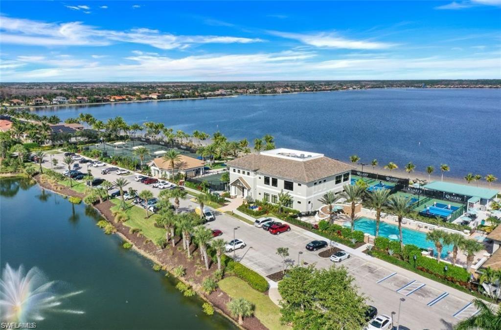 Drone / aerial view of a large body of water
