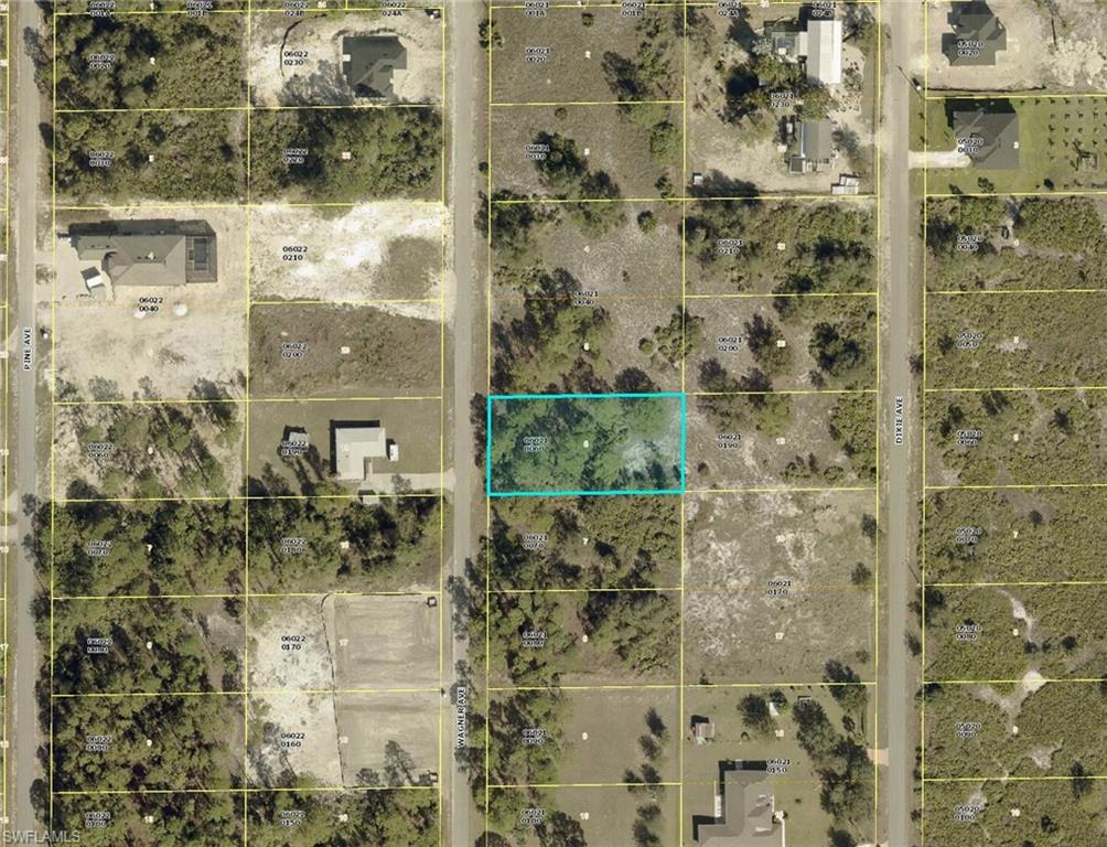 Aerial overview of property's location featuring property parcel outlined