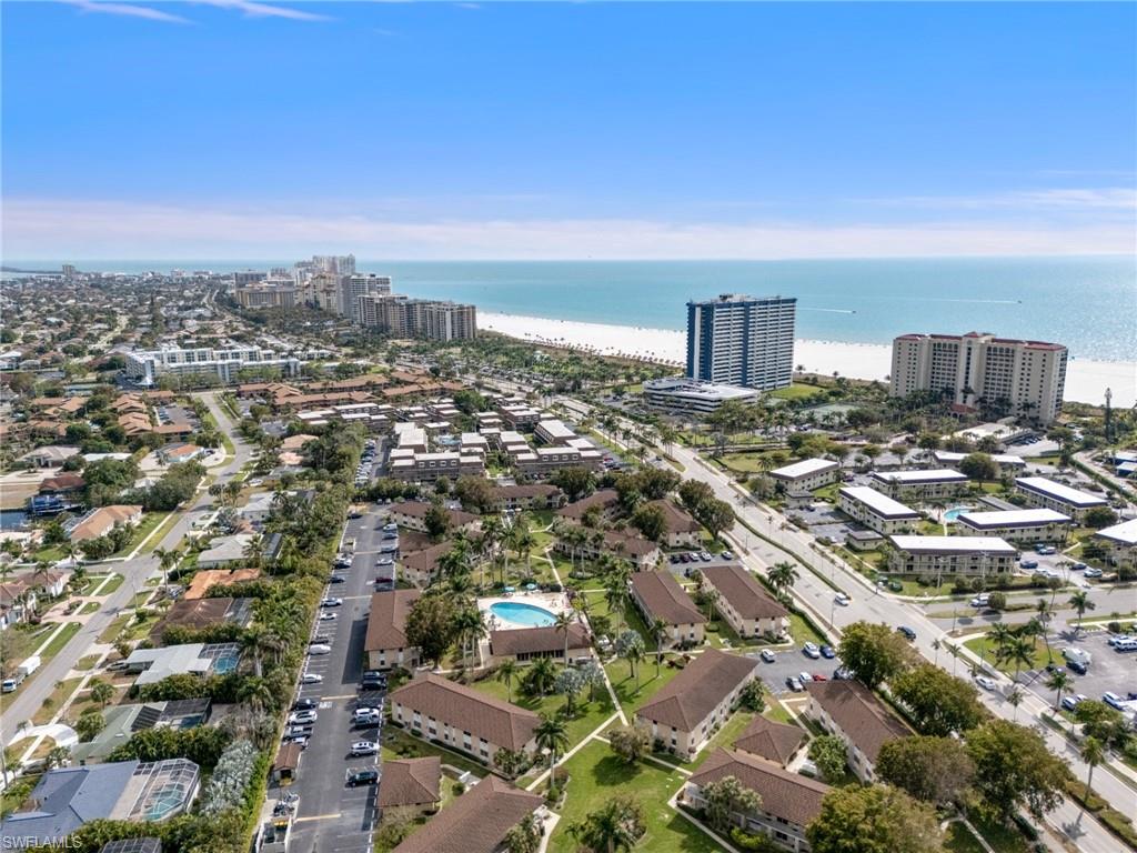 View of urban area with a large body of water