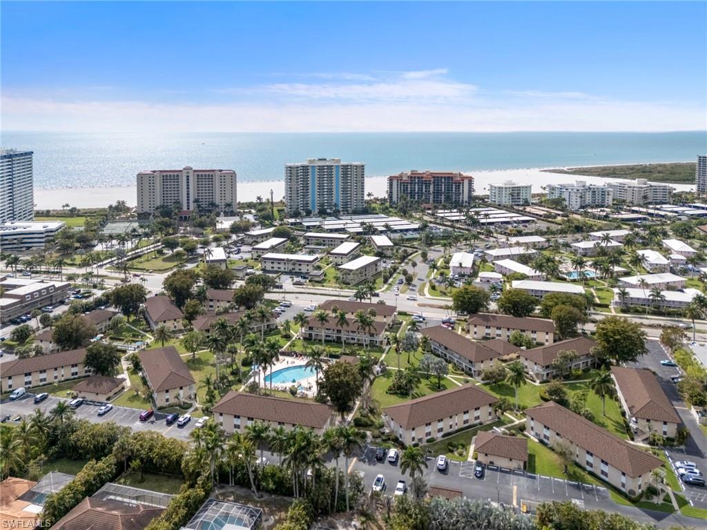 View of urban area with a large body of water