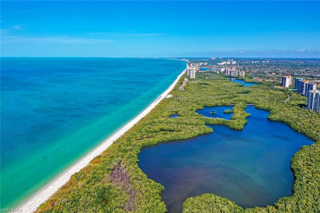 Bird's eye view of a large body of water
