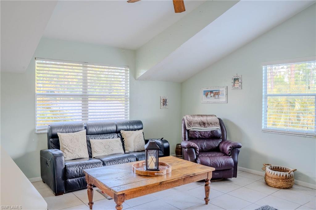 Vaulted ceilings in the garage apartment