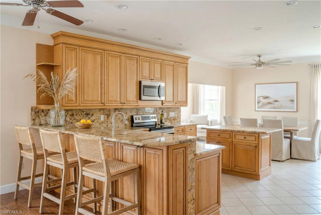 Modern vibe in this virtually designed kitchen