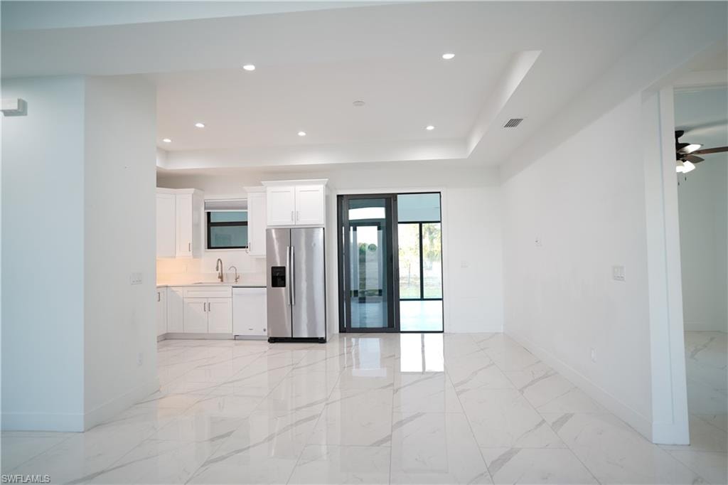 Dining room and kitchen