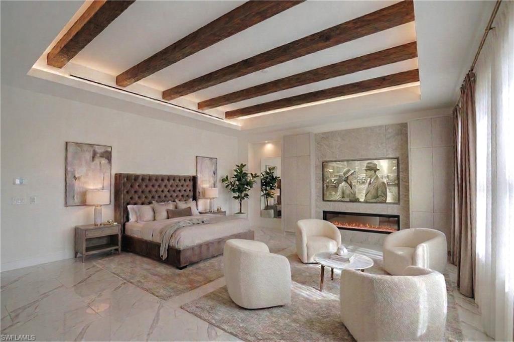 Master bedroom concept in bonus room.Virtually Staged