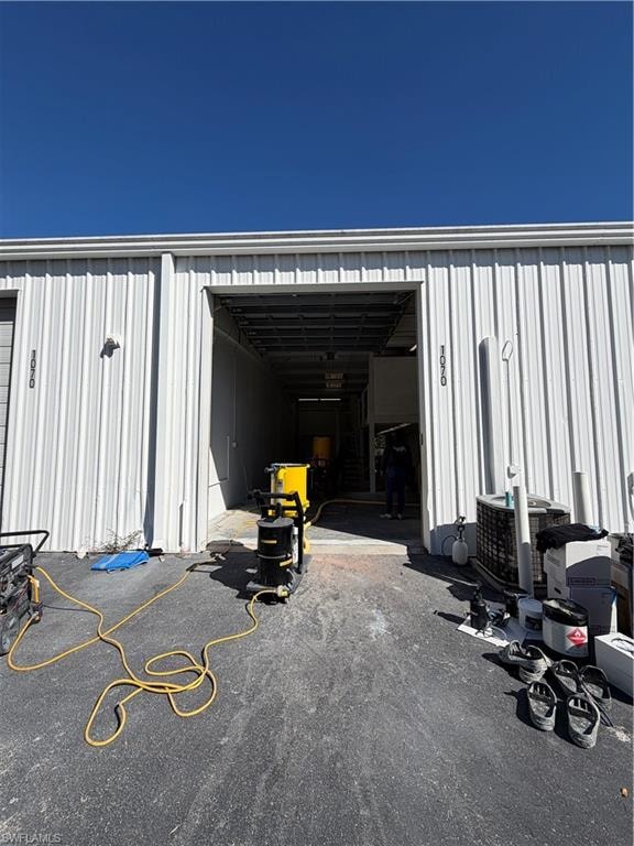 View of garage