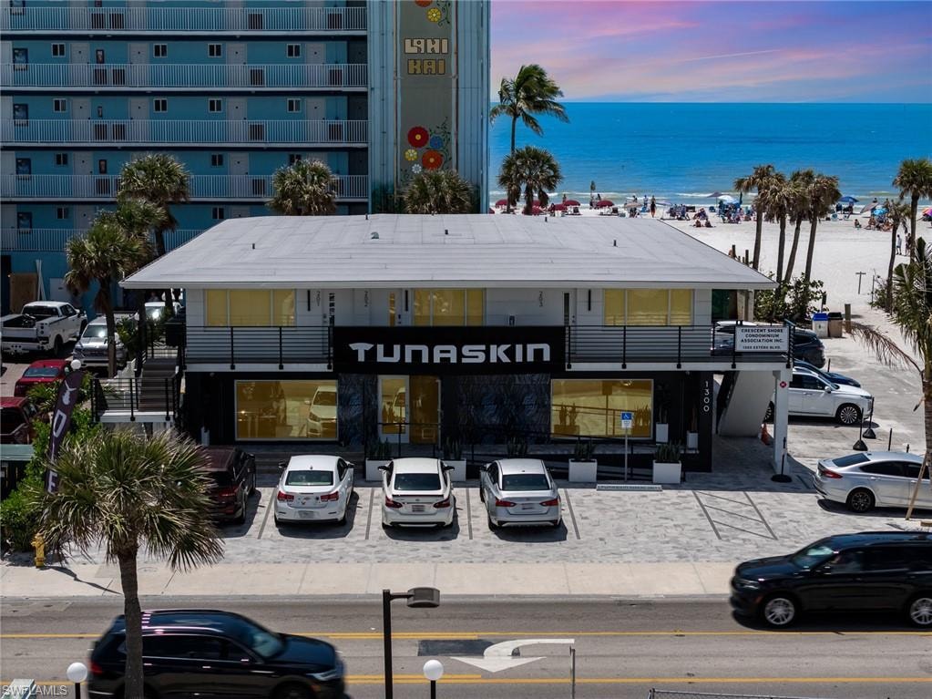 View of commercial location with a water view