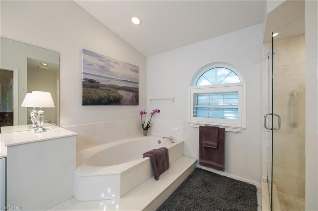 Primary bathroom with natural light