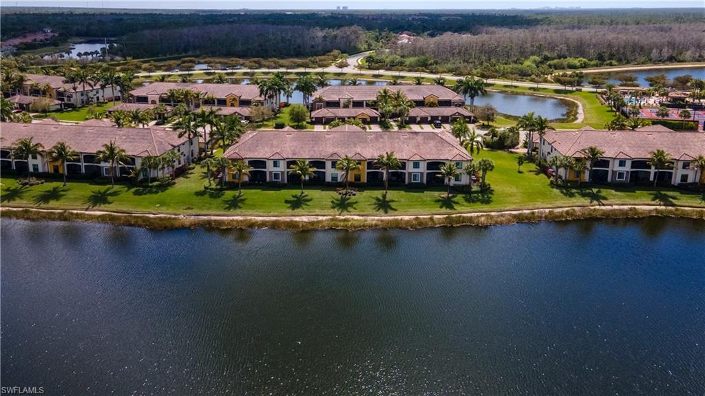 Aerial view of a large body of water