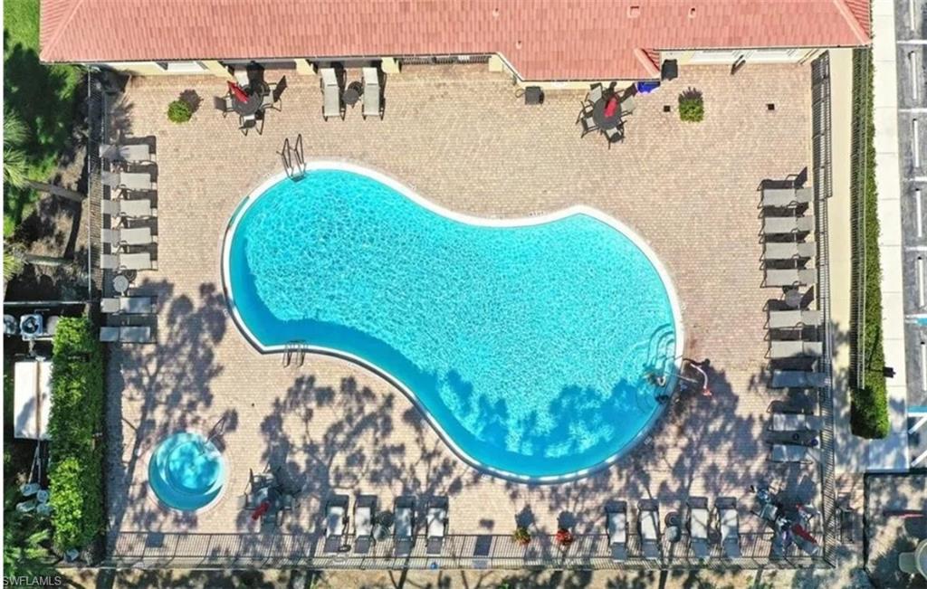 Aerial view of a pool area