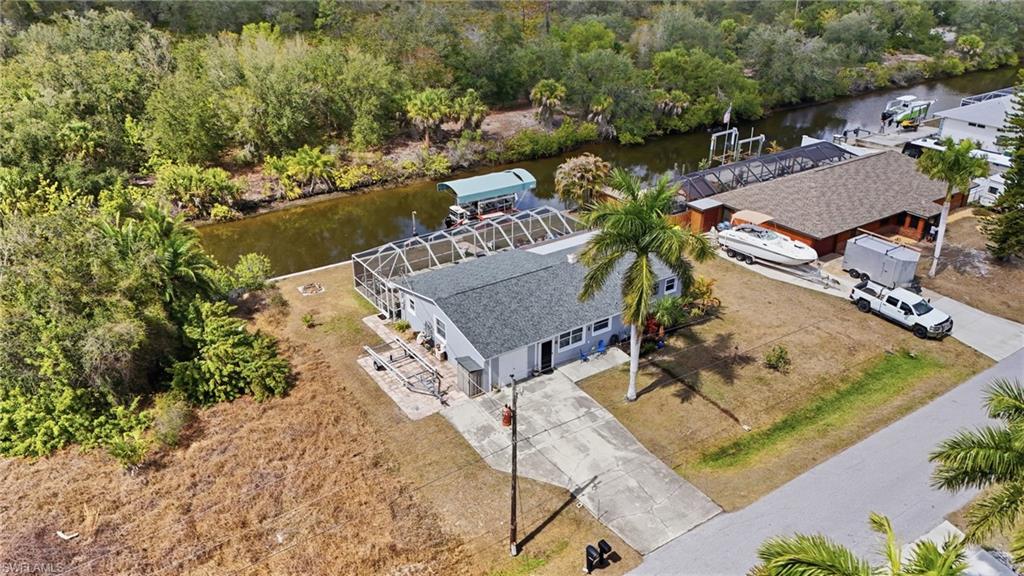 Drone / aerial view of a nearby body of water