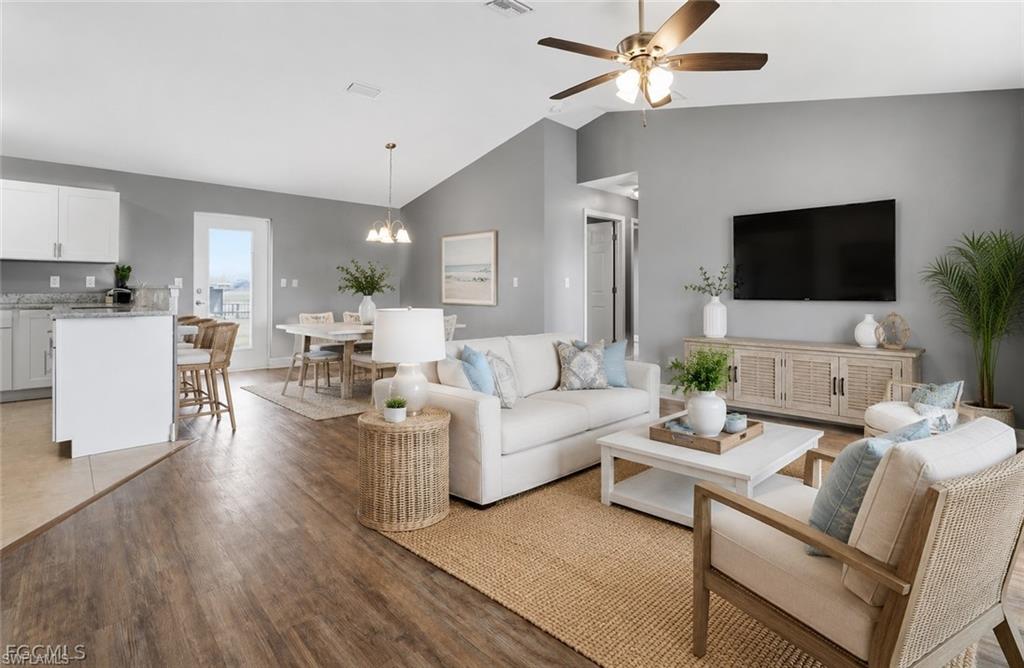 Virtually staged Living Space