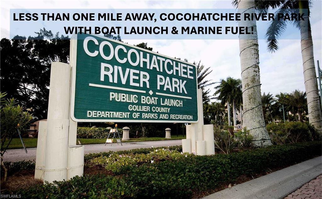 Offers in-community Gulf-access boat docks for lease (subject to availability) OR less than one mile from the Cocohatchee River Park with boat launch & marine fuel!