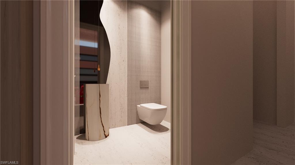 Rendering-View of half bathroom