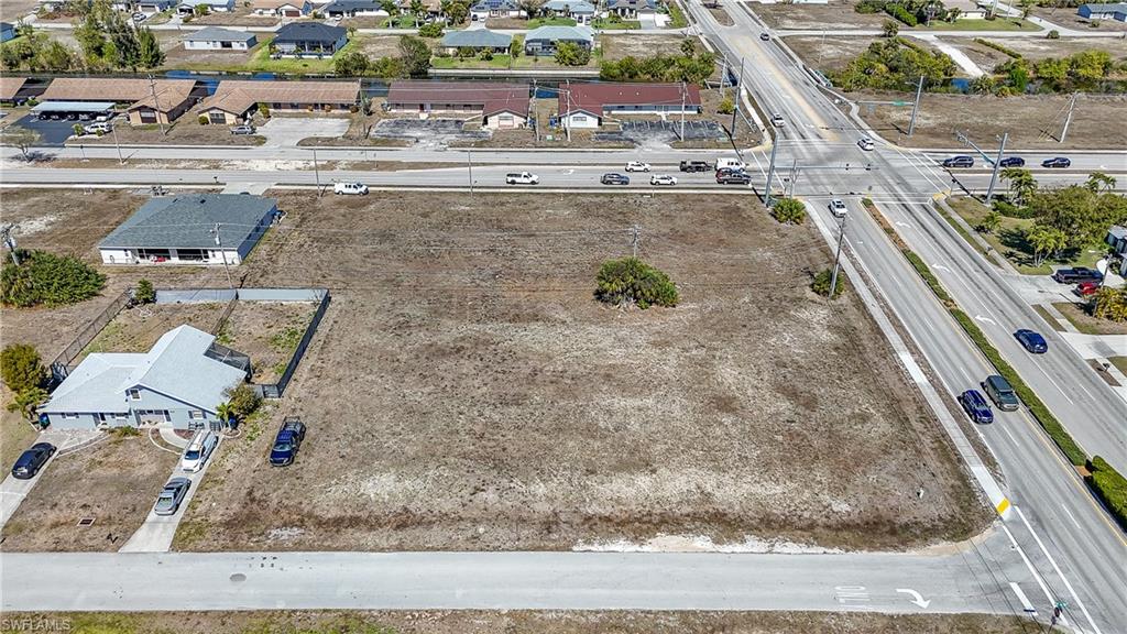 Aerial perspective of suburban area