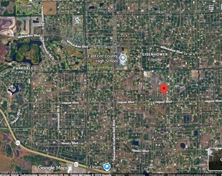 Aerial map of property and surrounding area