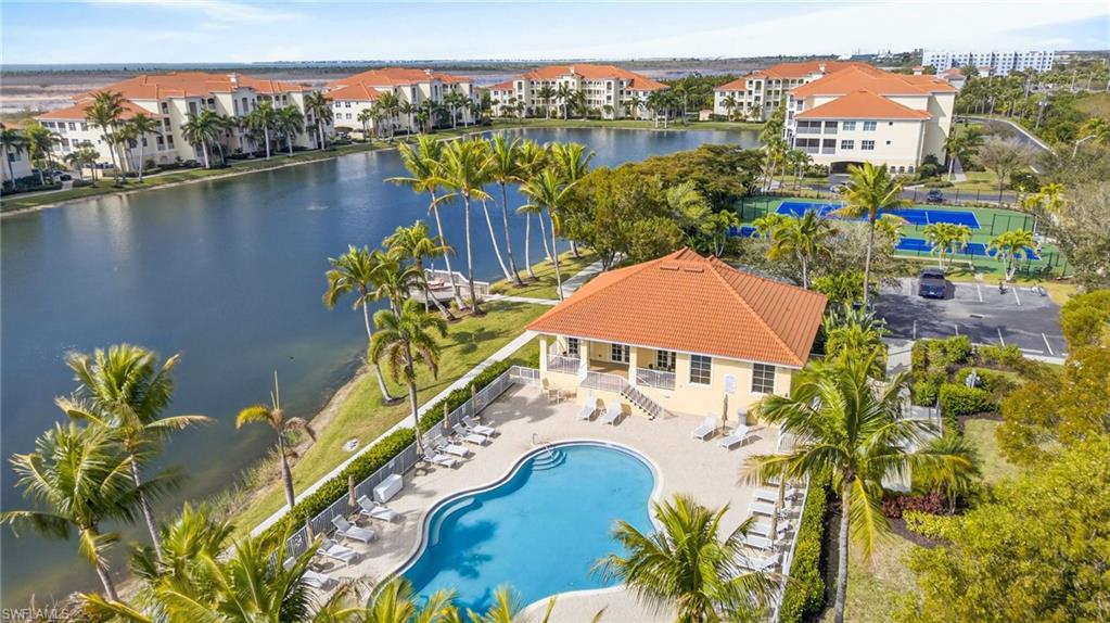 Drone / aerial view of a large body of water