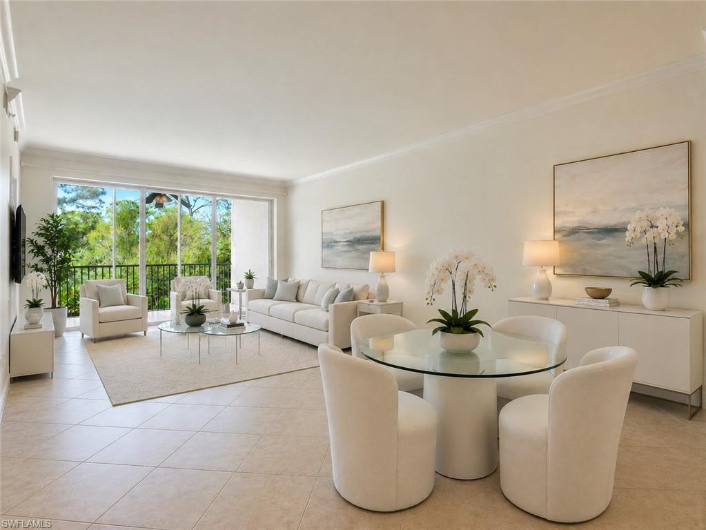 Virtually staged Living/Dining Area
