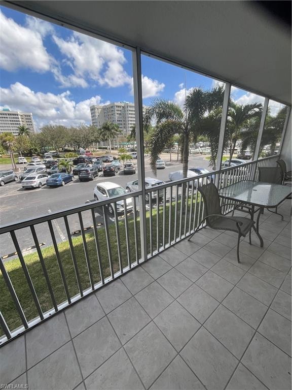 Balcony with a sunroom