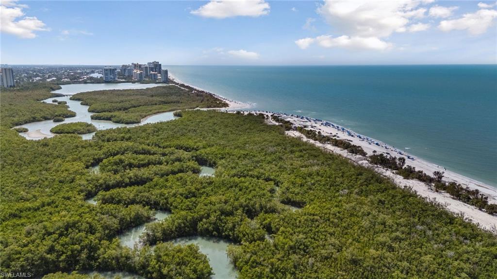 Aerial view of extended coastline