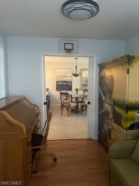 Dining space with light wood finished floors