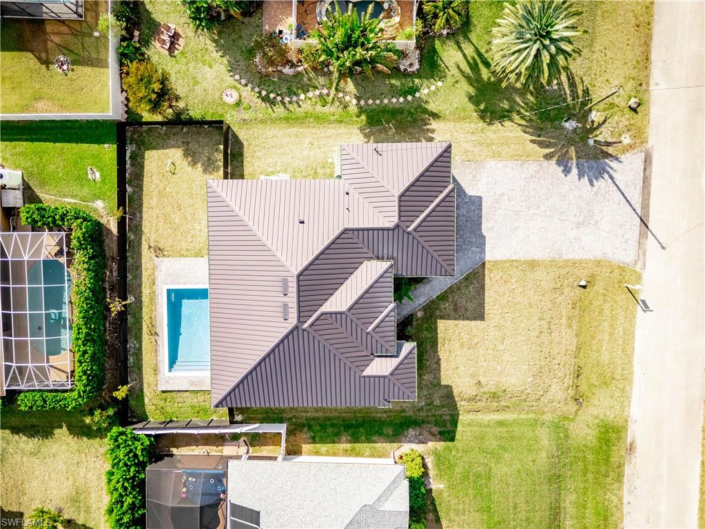 Drone / aerial view of a pool