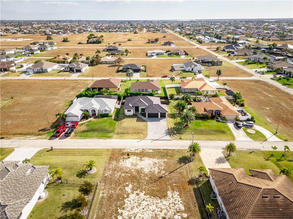 Aerial view of residential area
