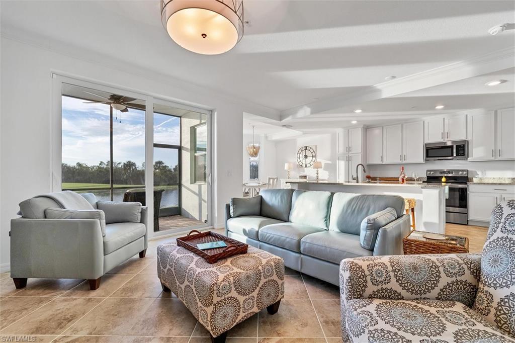 Living room with recessed lighting