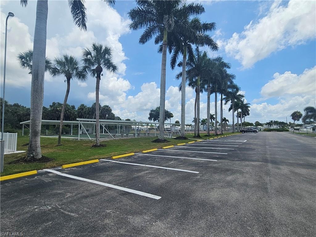 View of uncovered parking lot