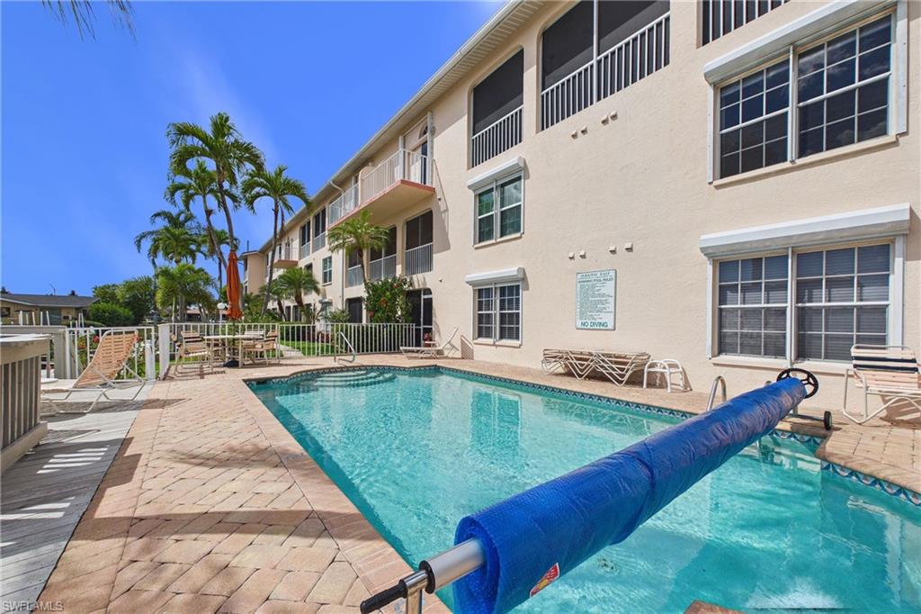 View of pool featuring patio surround