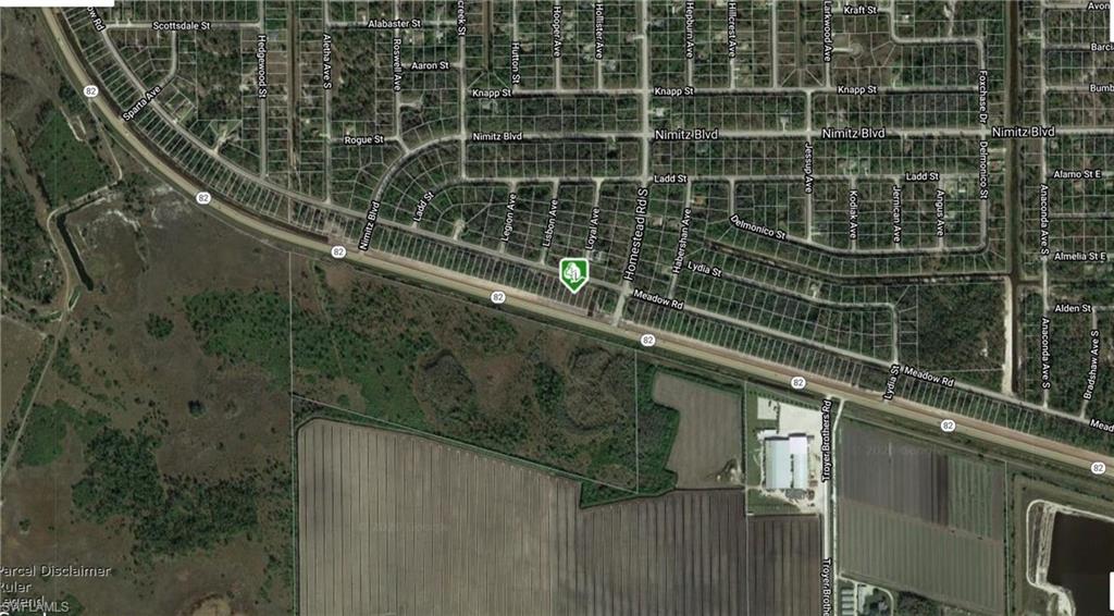 Aerial map of property and surrounding area