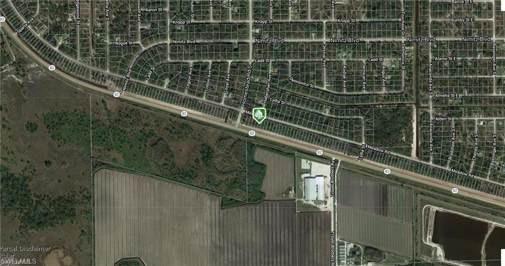 Aerial map of property and surrounding area