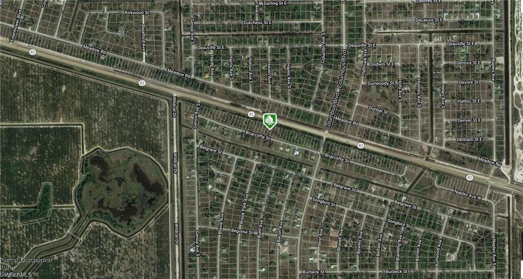 Aerial map of property and surrounding area