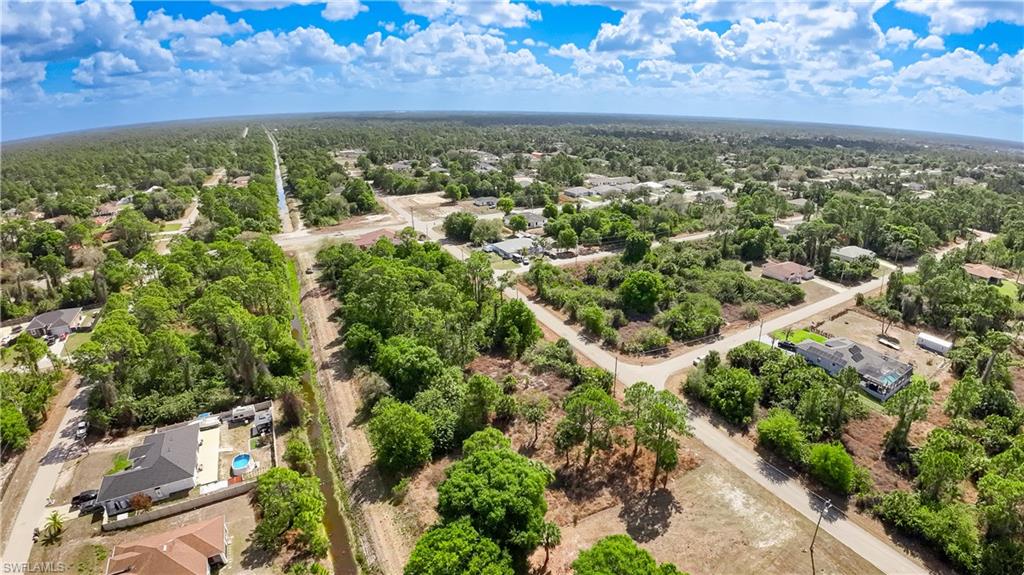 Aerial perspective of suburban area