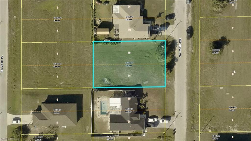 Aerial overview of property's location with property boundaries highlighted