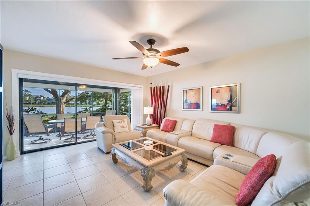 Living Room with Sliding Glass Doors to Screened Back Porch
