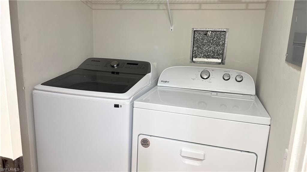 Laundry area with independent washer and dryer