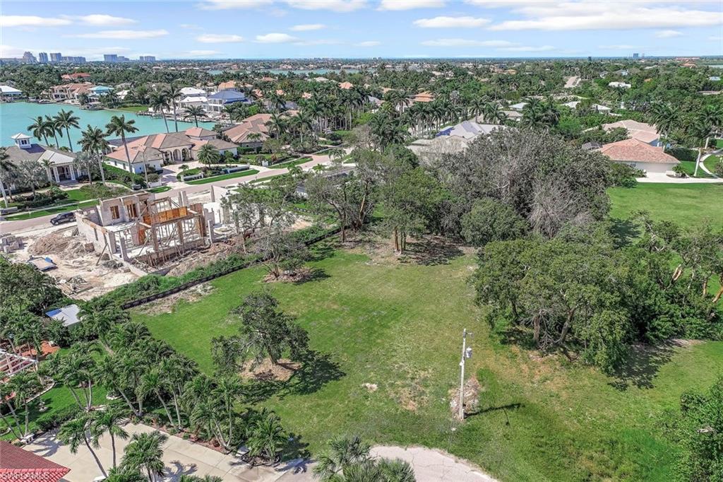 Bird's eye view of a nearby body of water