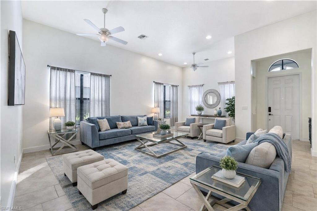 Digitally staged living room shot