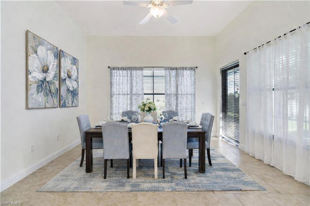 Digitally staged dining room