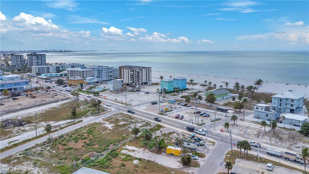 View of urban area with a large body of water