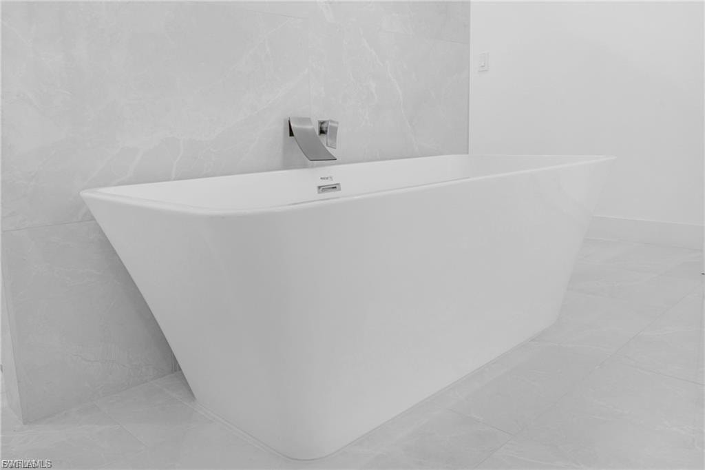 Bathroom view of a soaking tub