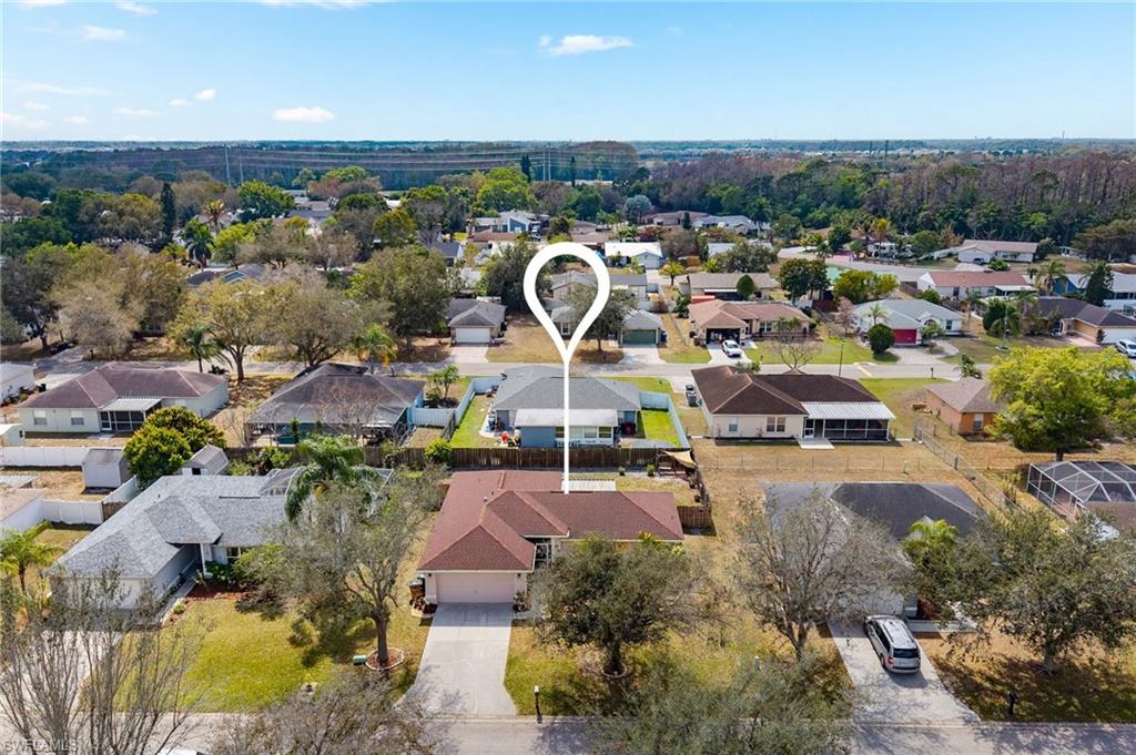 Aerial view of residential area