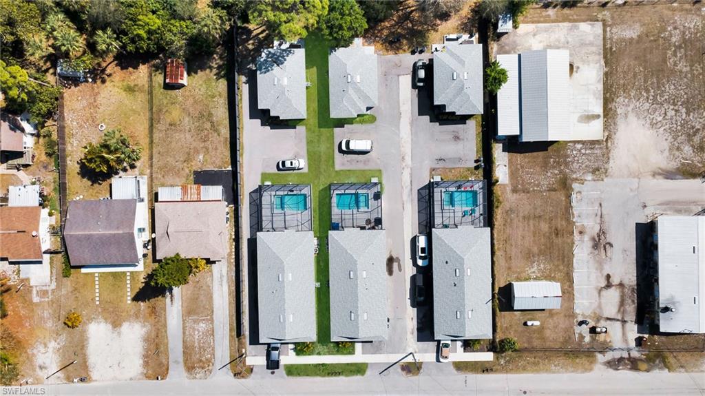 Aerial view of residential area